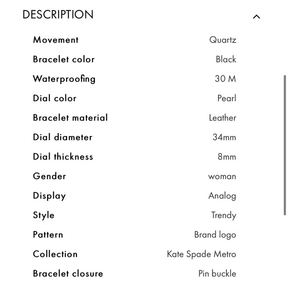 KATE SPADE Metro Steal the Scene Watch LEATHER STRAP Brand NEW IN BOX - Picture 2 of 7